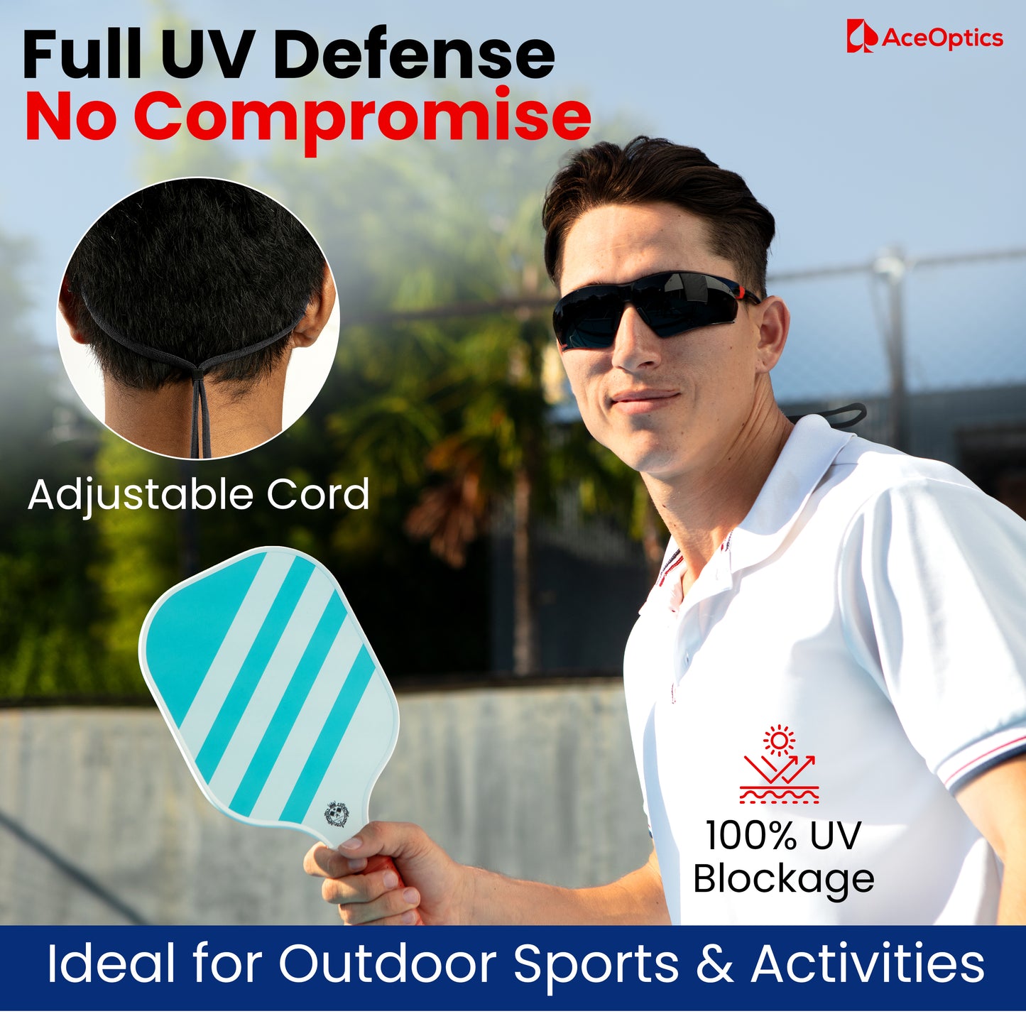 Aceoptics Safety Sunglasses for Men – Black & Red Tinted Shooting Glasses with 5X Anti Fog Scratch Resistant Lenses, Z87.1 Protective Eyewear for Gun Range, Work & Outdoor Sports – Complete Kit